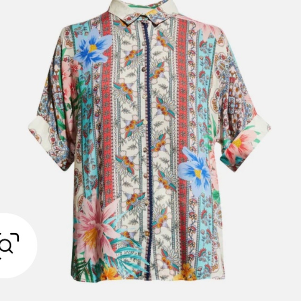 Johnny Was Clover Button Down Shirt In Multi size small - Picture 9 of 9